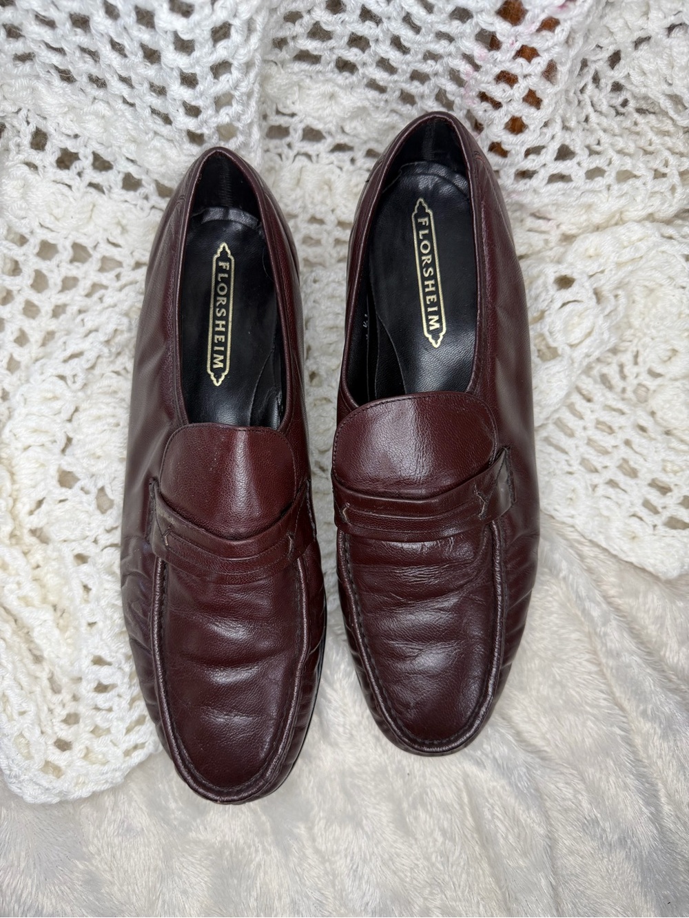 Florsheim Men's Dark Burgundy Leather Penny Loafers
